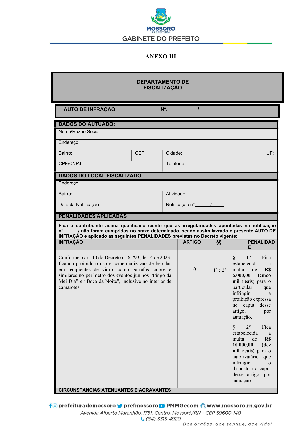 Publicação - Diário Oficial de Mossoró