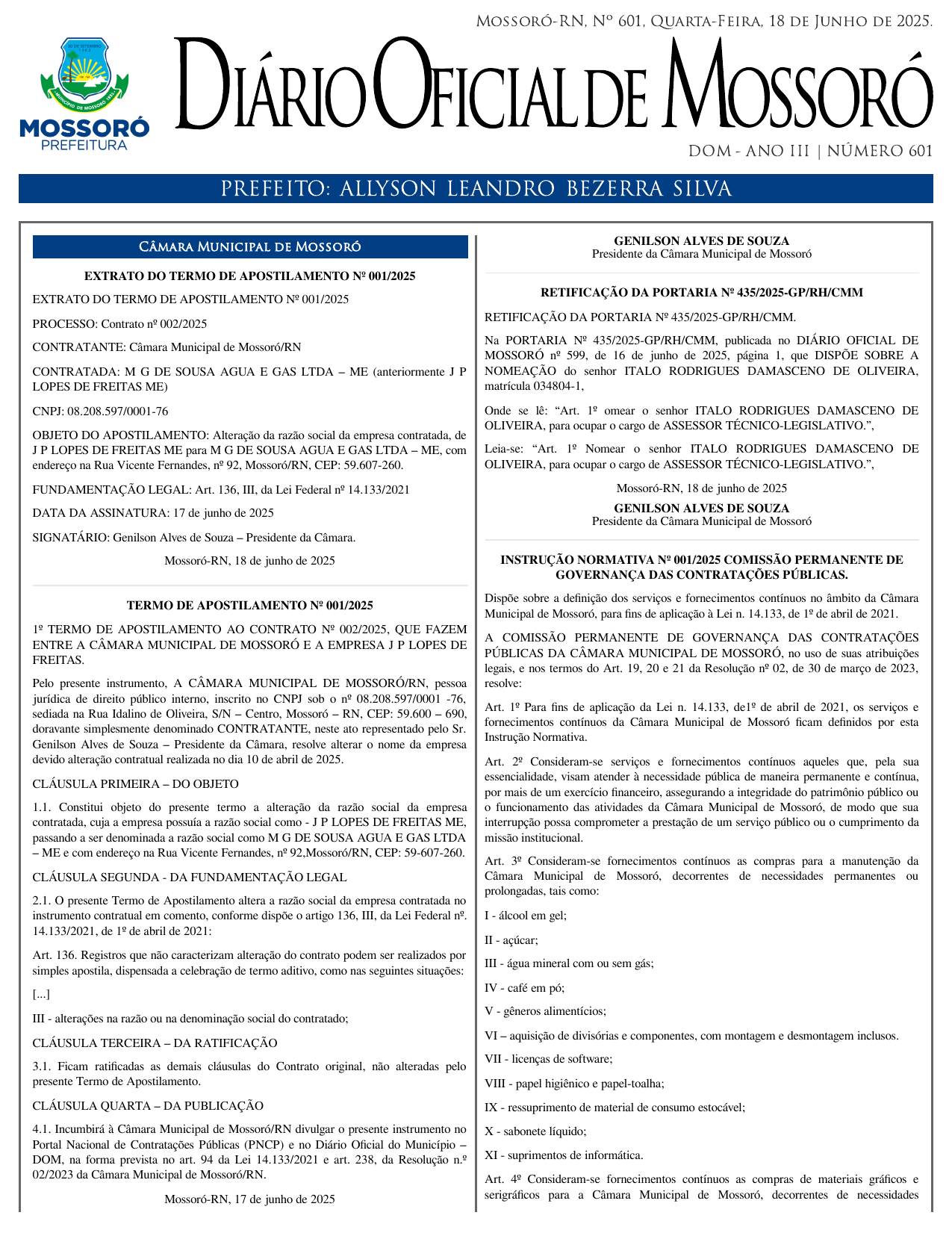 DOM Nº 601